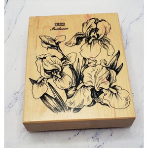 PSX Large Iris Flowers K040 Wood Mounted Rubber Stamp